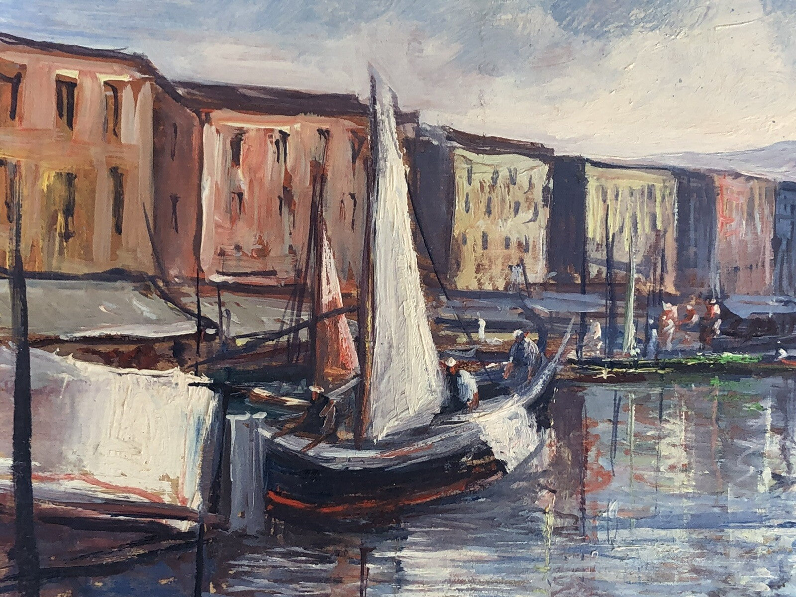 Quadro vintage -Marina- dipinto a olio su tavoletta