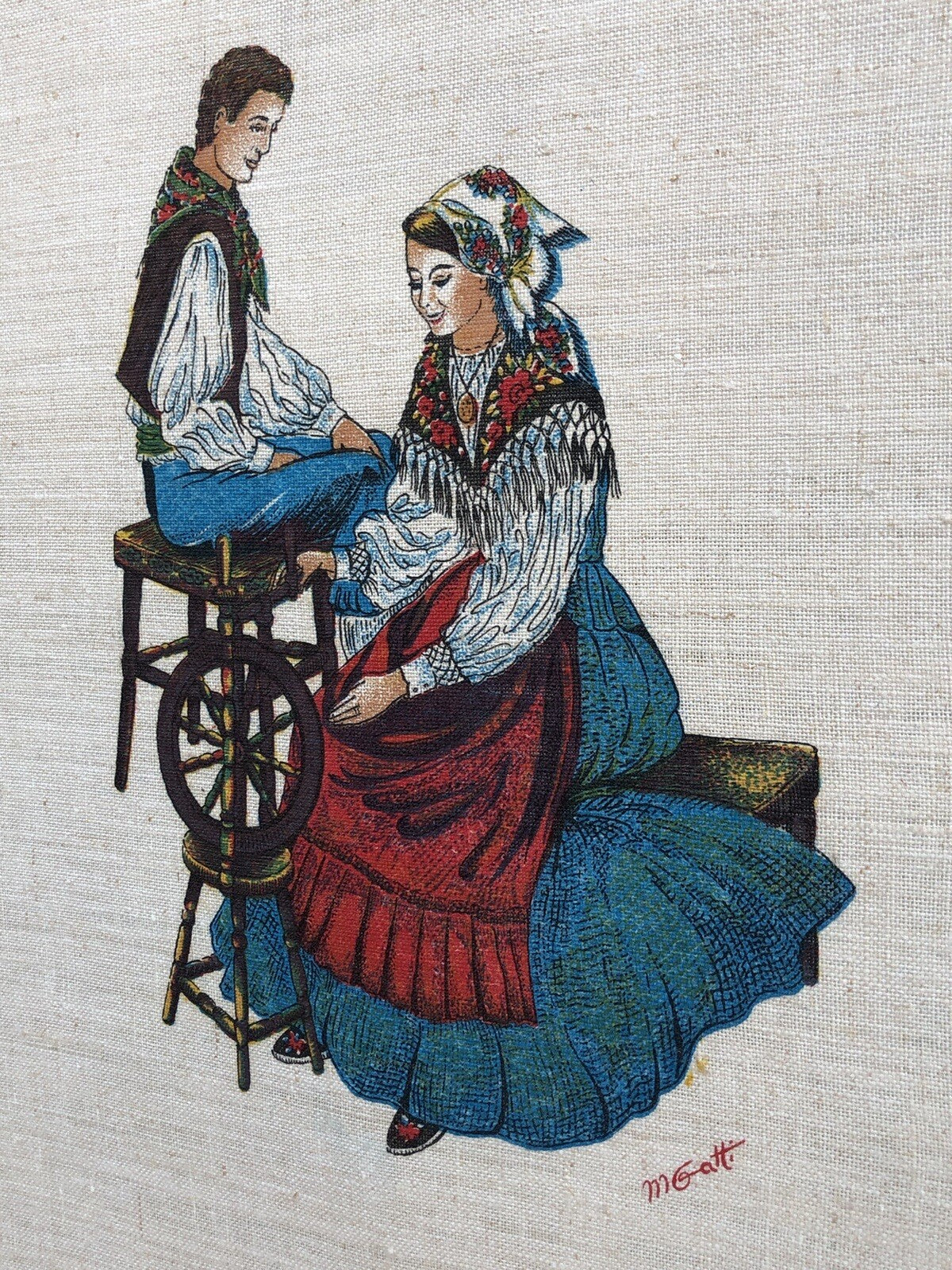 Coppia di quadri stampe su tela lino vintage - Soggetti Sardi