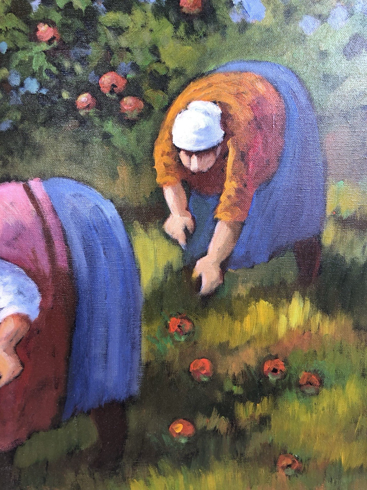 Quadro -Raccolta Della Frutta- dipinto a olio su tela