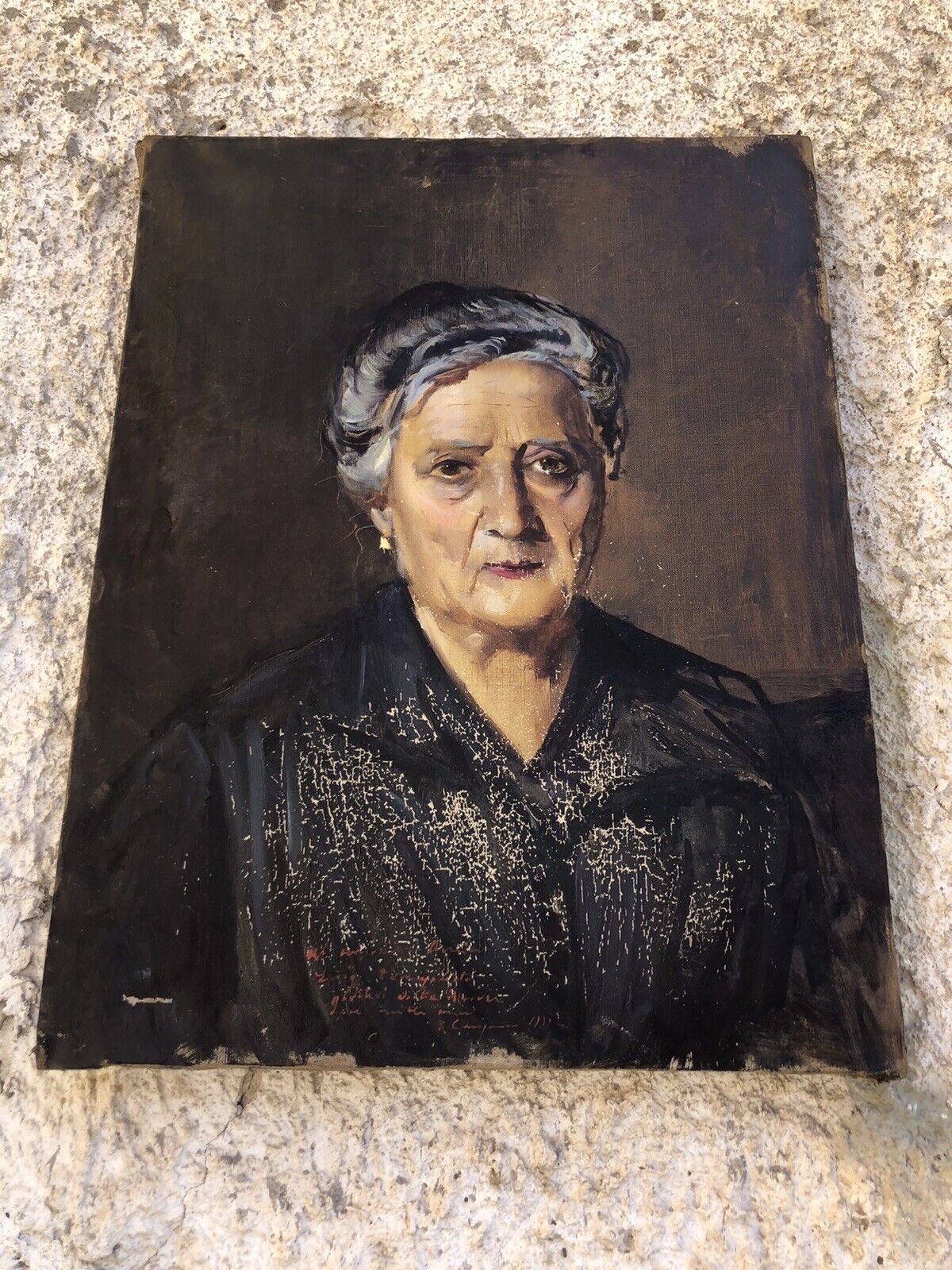 Quadro antico -Ritratto-dipinto a olio su tela
