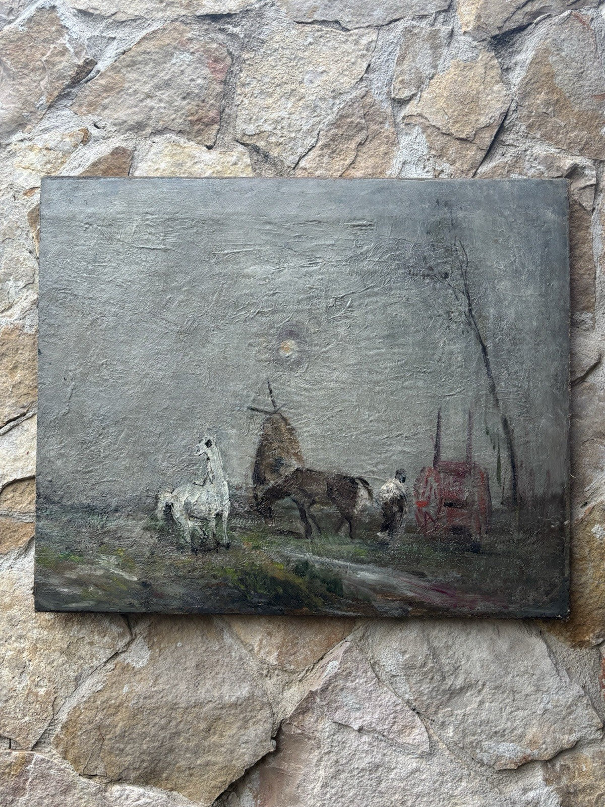 Quadro -Cavallino Bianco- Guido Casciaro dipinto a olio su tela