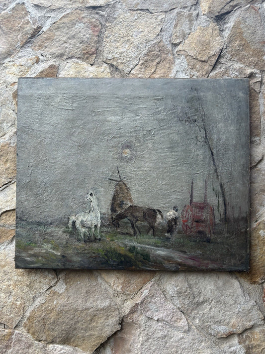 Quadro -Cavallino Bianco- Guido Casciaro dipinto a olio su tela