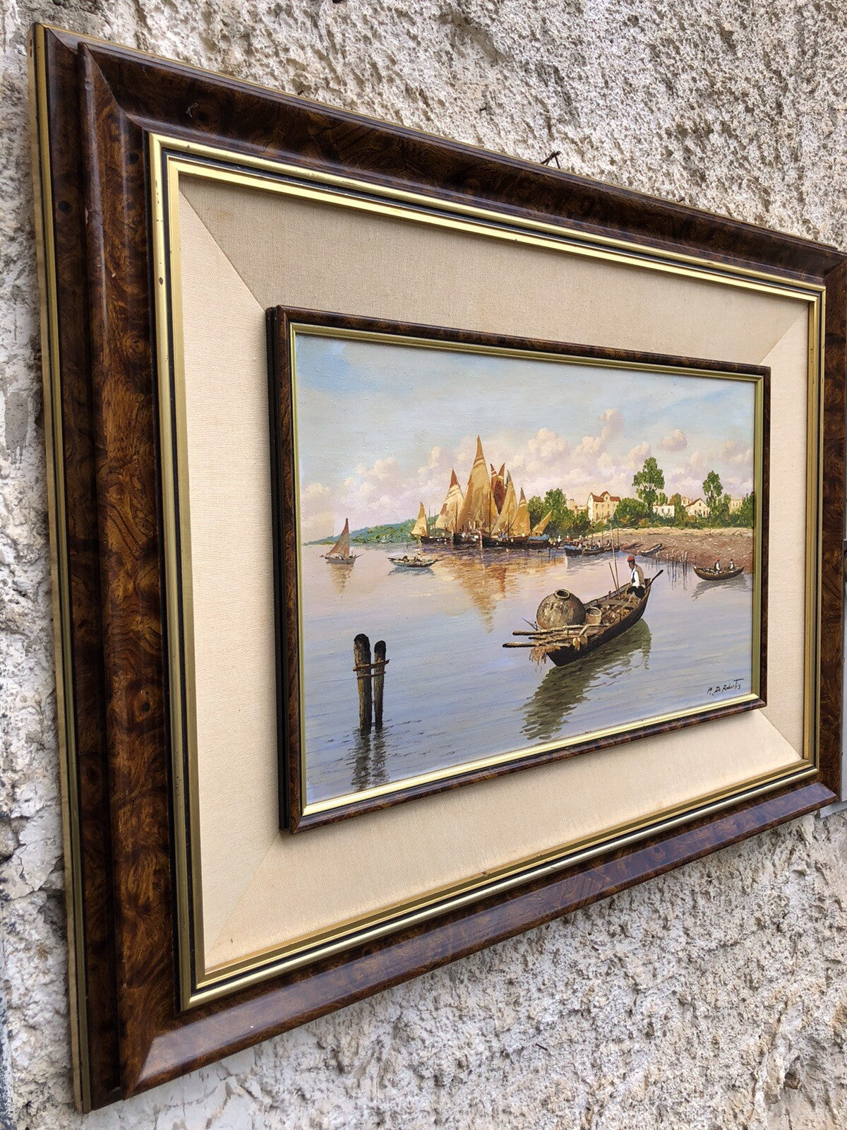 Quadro vintage -Marina- dipinto a olio su tela