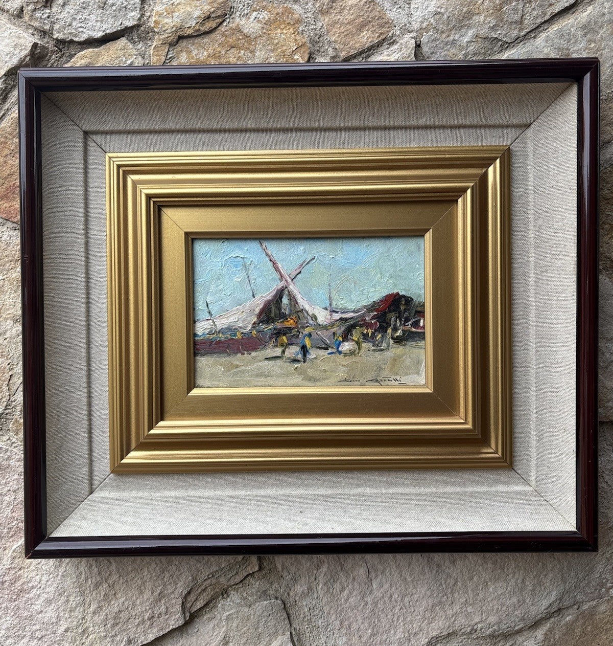 Quadro -Barche A Riposo- Rocco Carvelli- dipinto a olio