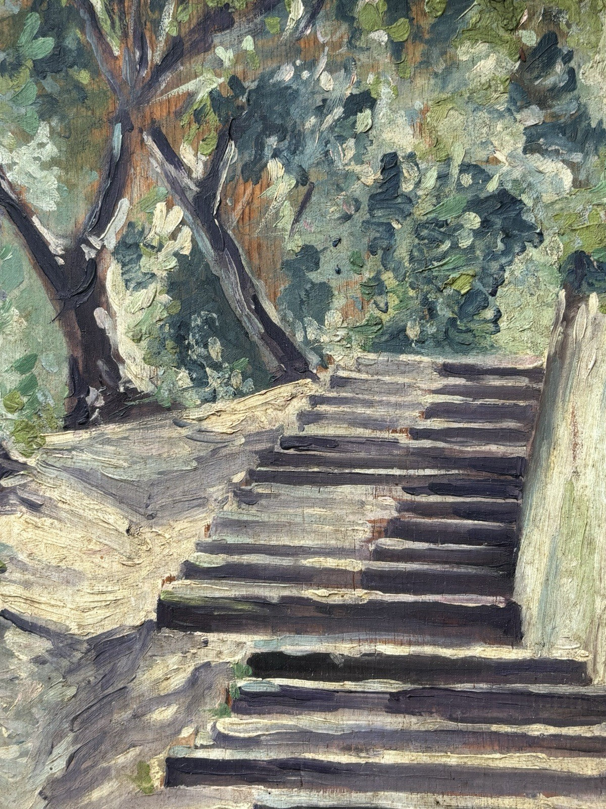 Quadro antico -Monte Parioli ( Roma )- dipinto a olio su tavoletta