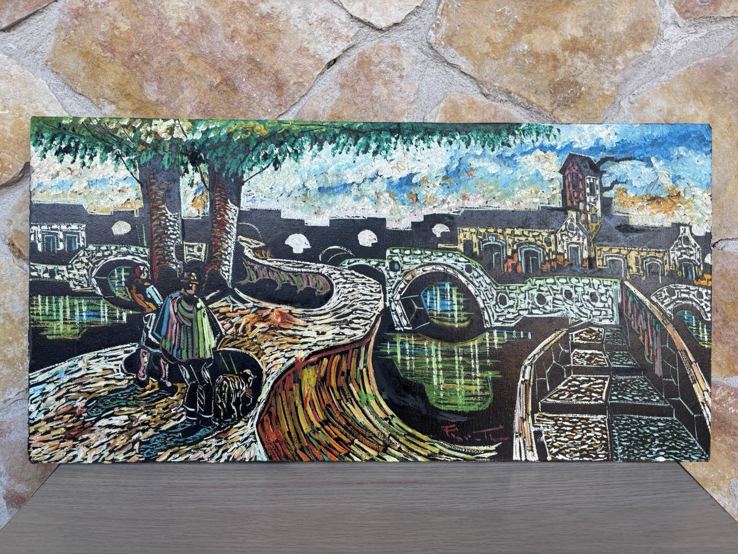 Quadro -Paesaggio- Marcello Piacentini dipinto a olio su tela