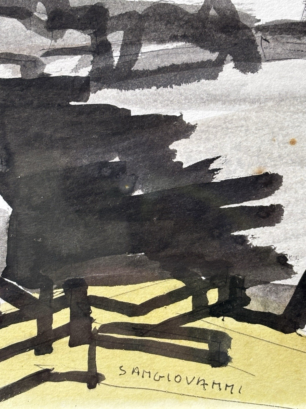 Coppia di quadri -Marine- Mario Sangiovanni tecnica mista su carta