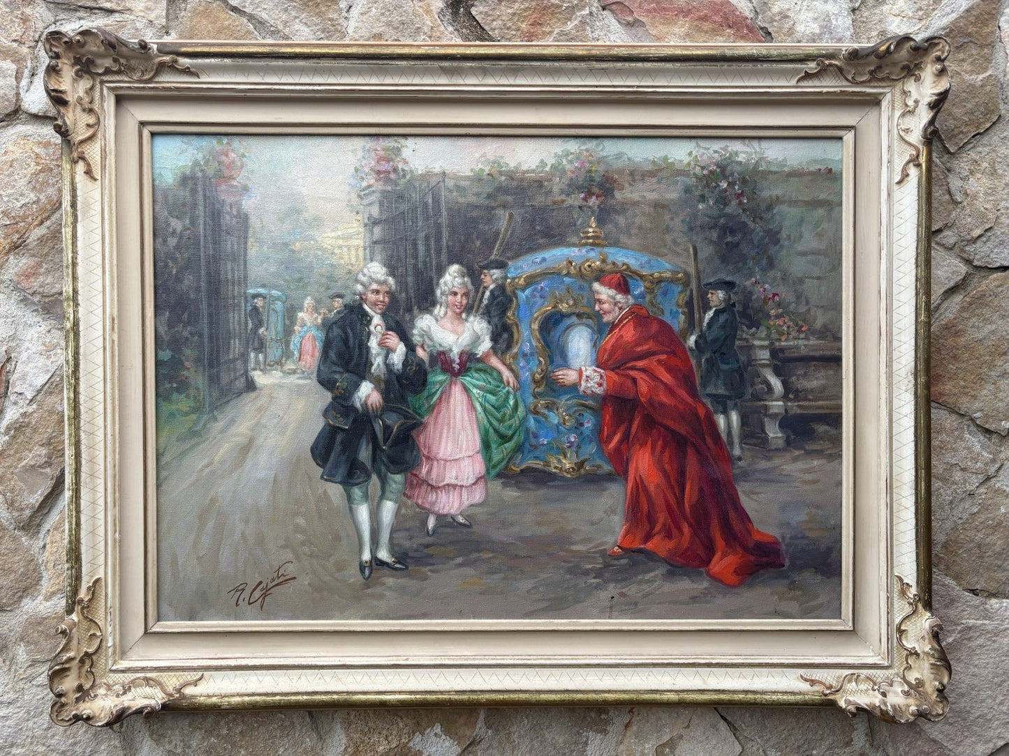 Quadro -Figure Di Nobili- Roberto Cajati dipinto a olio su tela