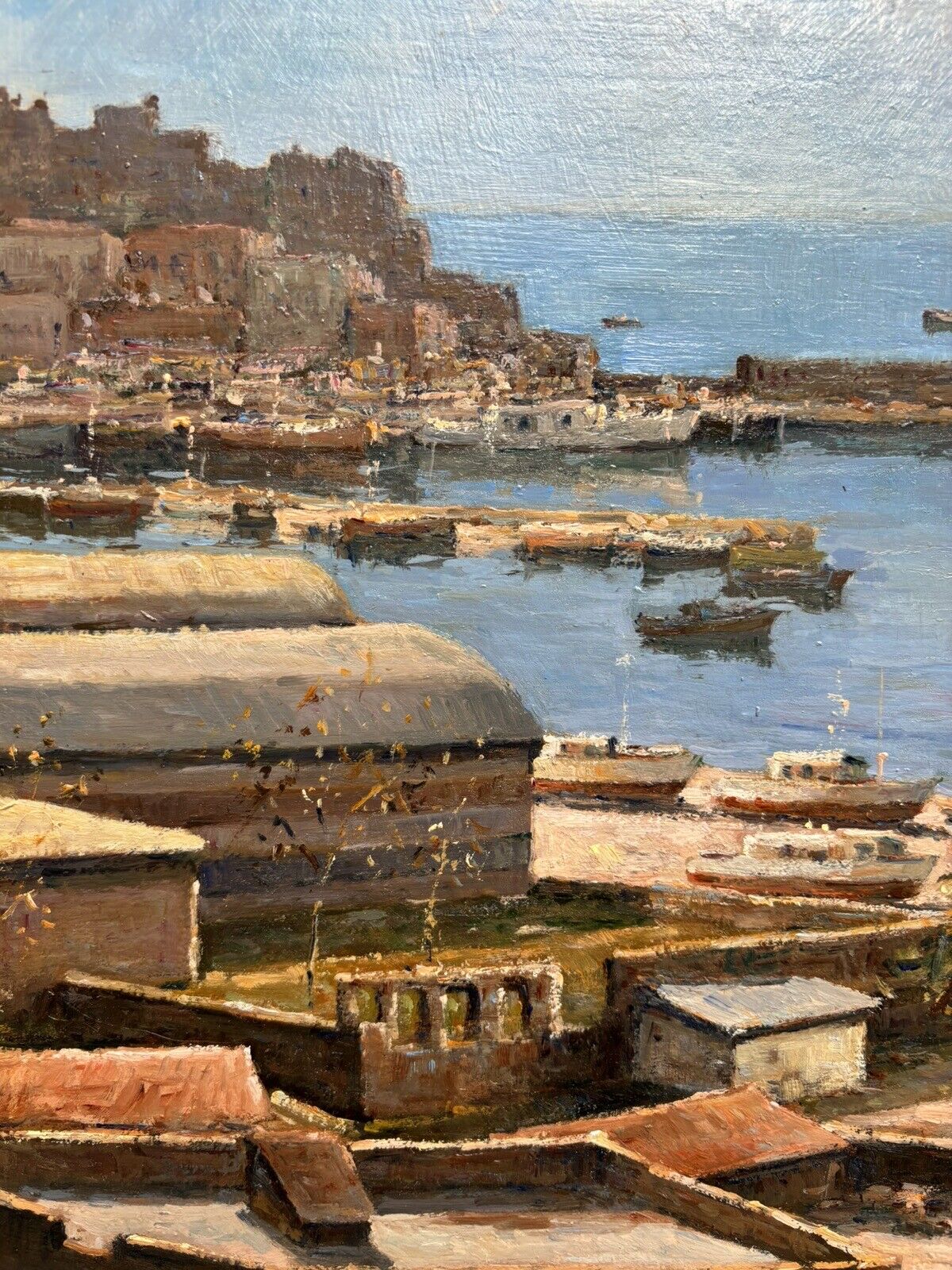 Quadro vintage -Marina Di Pozzuoli- dipinto a olio