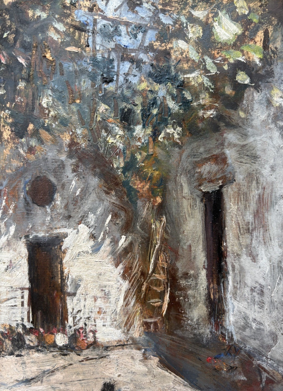 Quadro -Interno Di Cortile- Gennaro Villani dipinto a olio