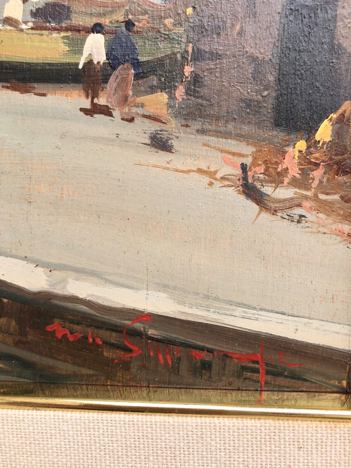 Quadro vintage -Marina- dipinto a olio su tavola