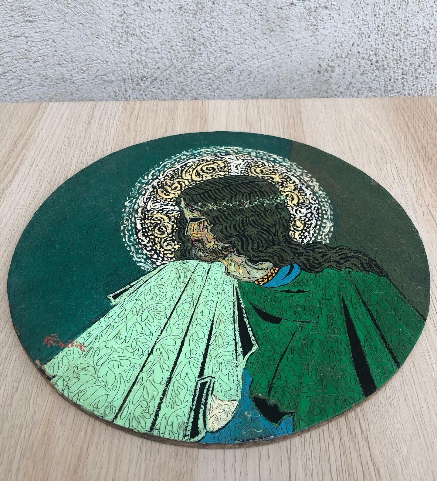 Quadro vintage -Cristo Gesù- dipinto a olio