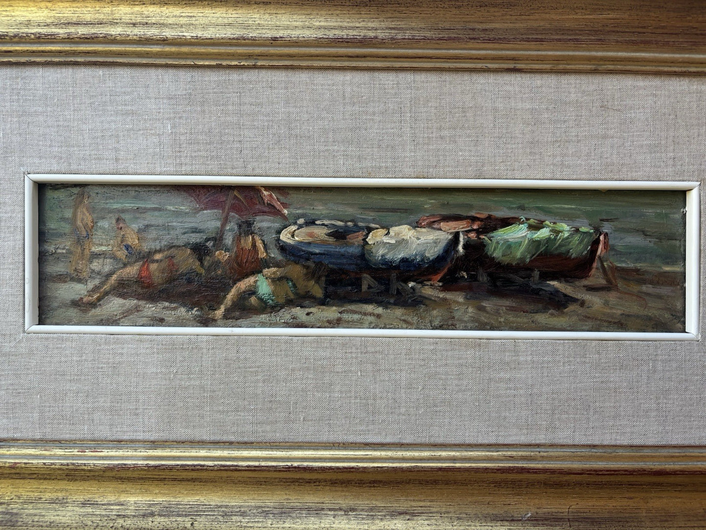 Quadro -Bagnanti- dipinto a olio