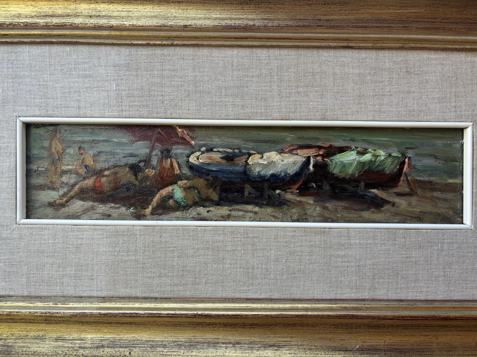 Quadro -Bagnanti- dipinto a olio