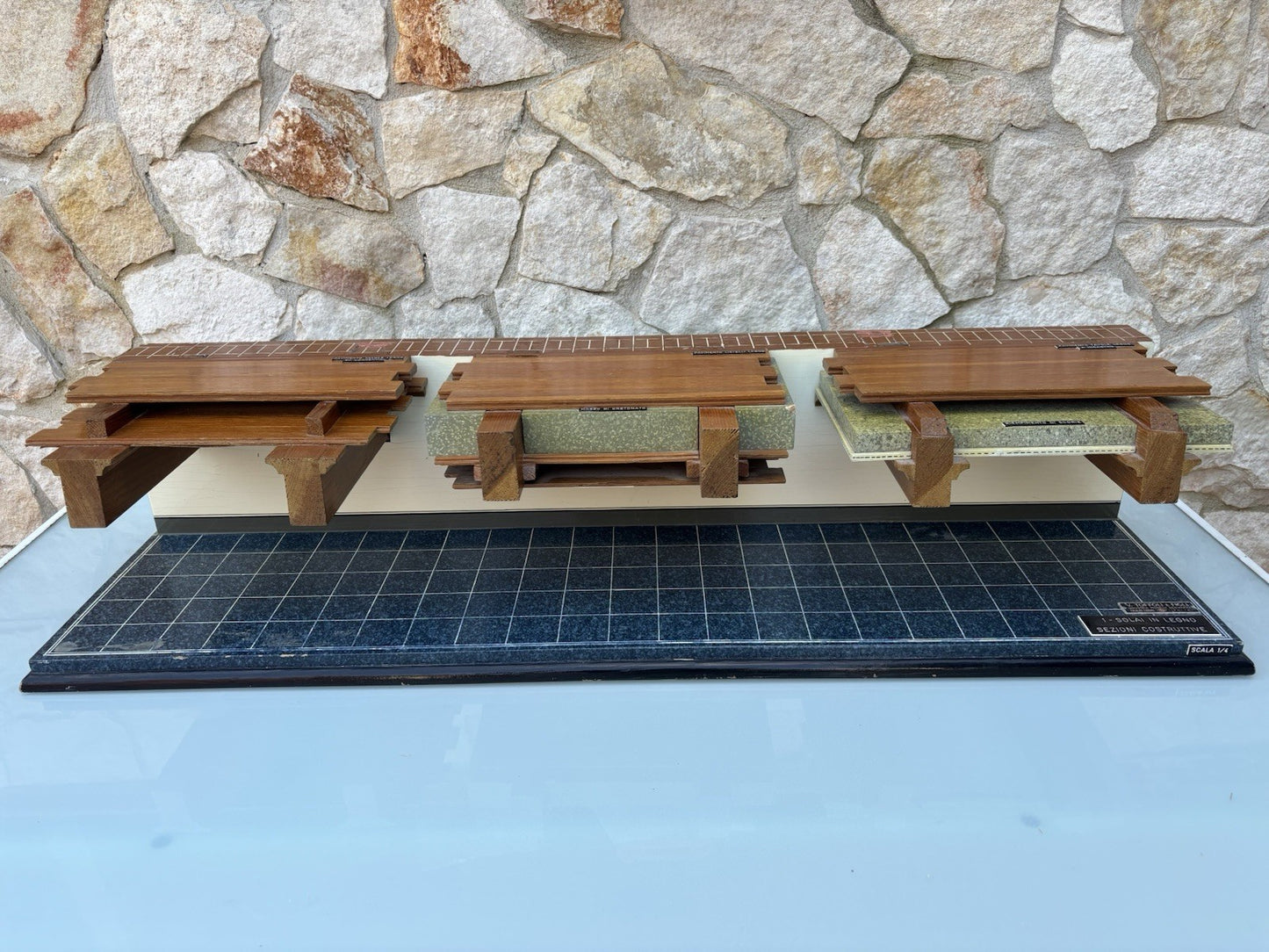Modello Architettonico E Didattico Vintage In Legno-Toffoli E Figli-