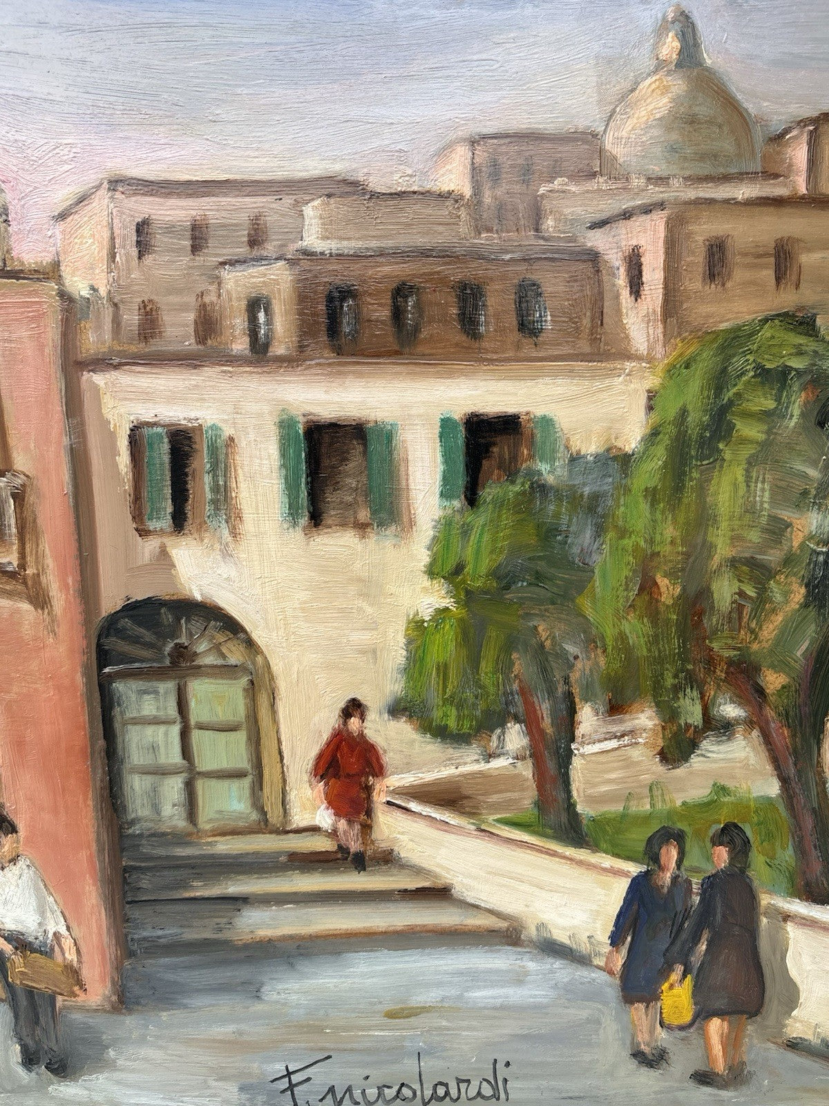 Quadro -Un Angolo Di Pozzuoli- Francesco Nicolardi- dipinto a olio