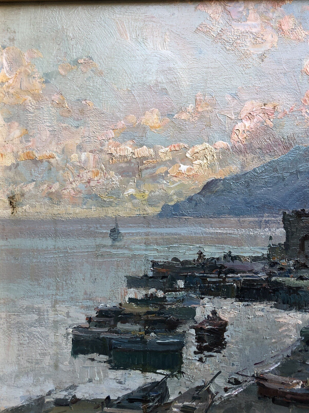 Quadro vintage -Marina- dipinto a olio su tavoletta