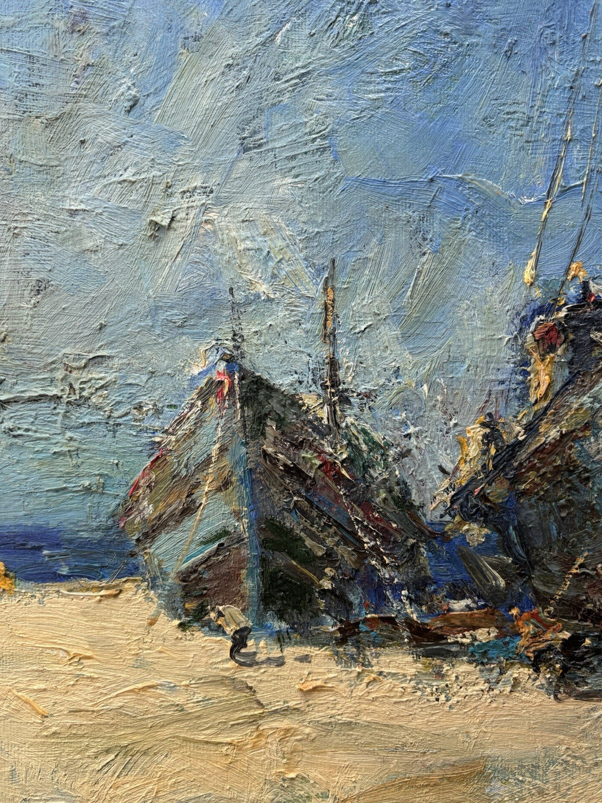 Quadro -Barche All’ormeggio- Rocco Carvelli- dipinto a olio su tela