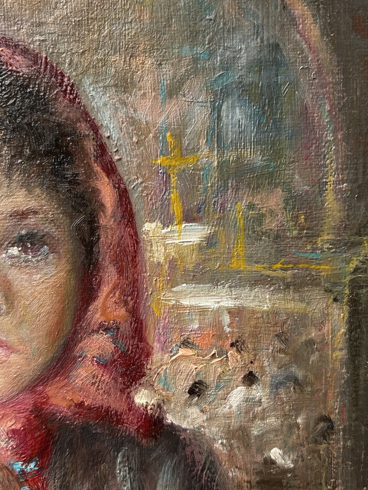 Quadro -Fanciulla In Preghiera- Salvatore Ciaurro- dipinto a olio