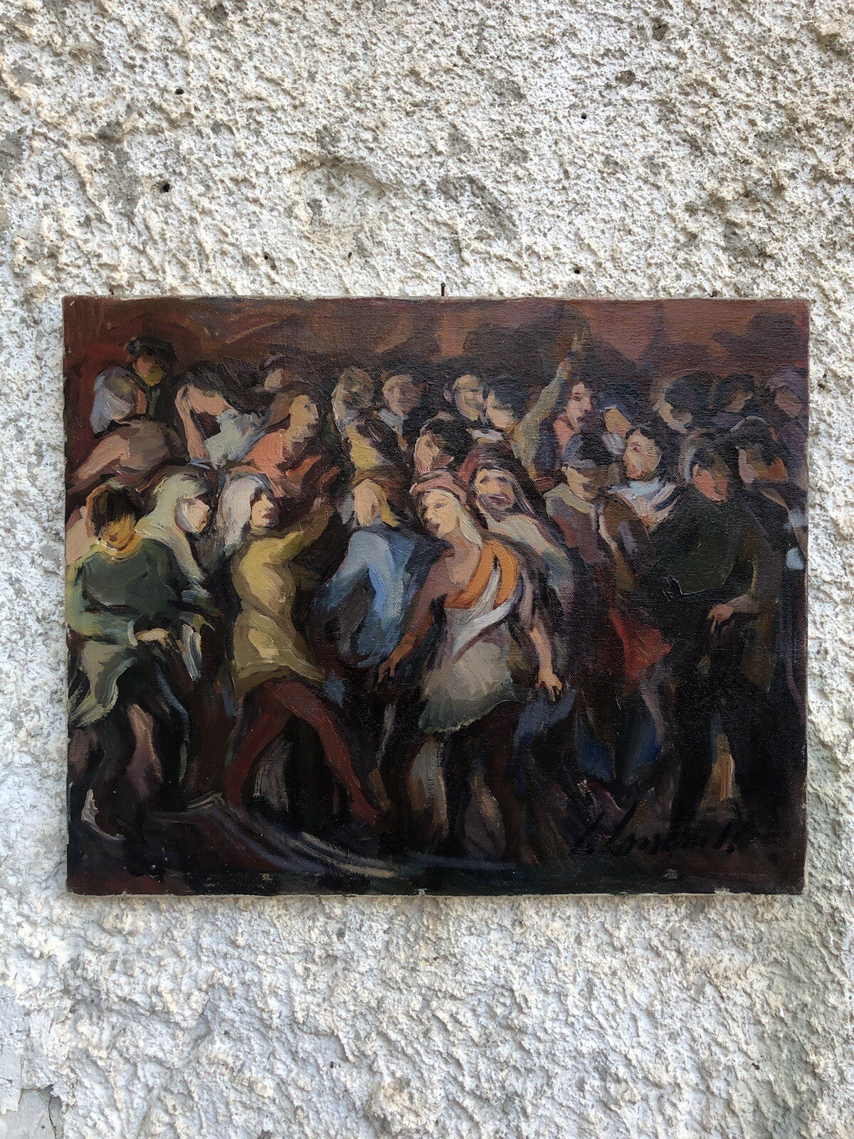 Quadro vintage -Figure- dipinto a olio su tela
