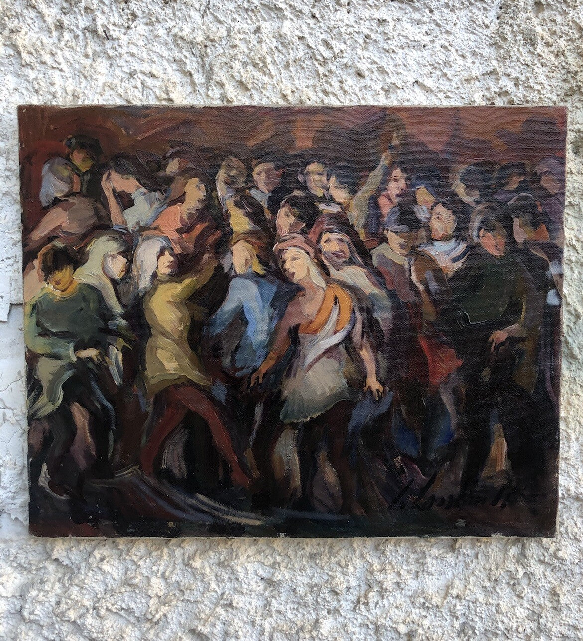 Quadro vintage -Figure- dipinto a olio su tela