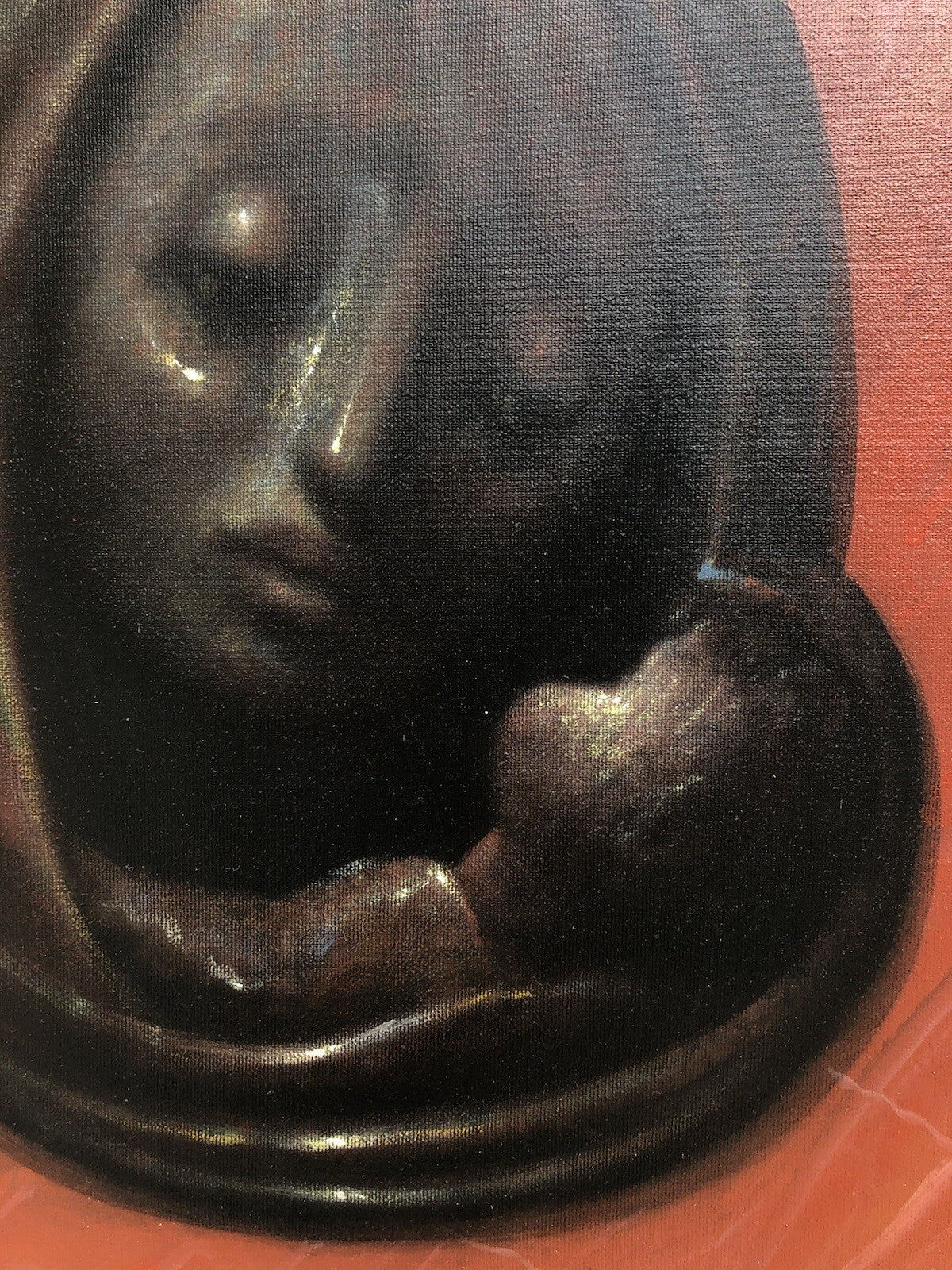 Quadro vintage -Madonna Nera- dipinto a olio su tela