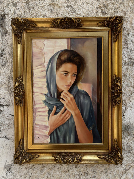 Quadro -Volto Femminile- Gigi Barone dipinto a olio su tela
