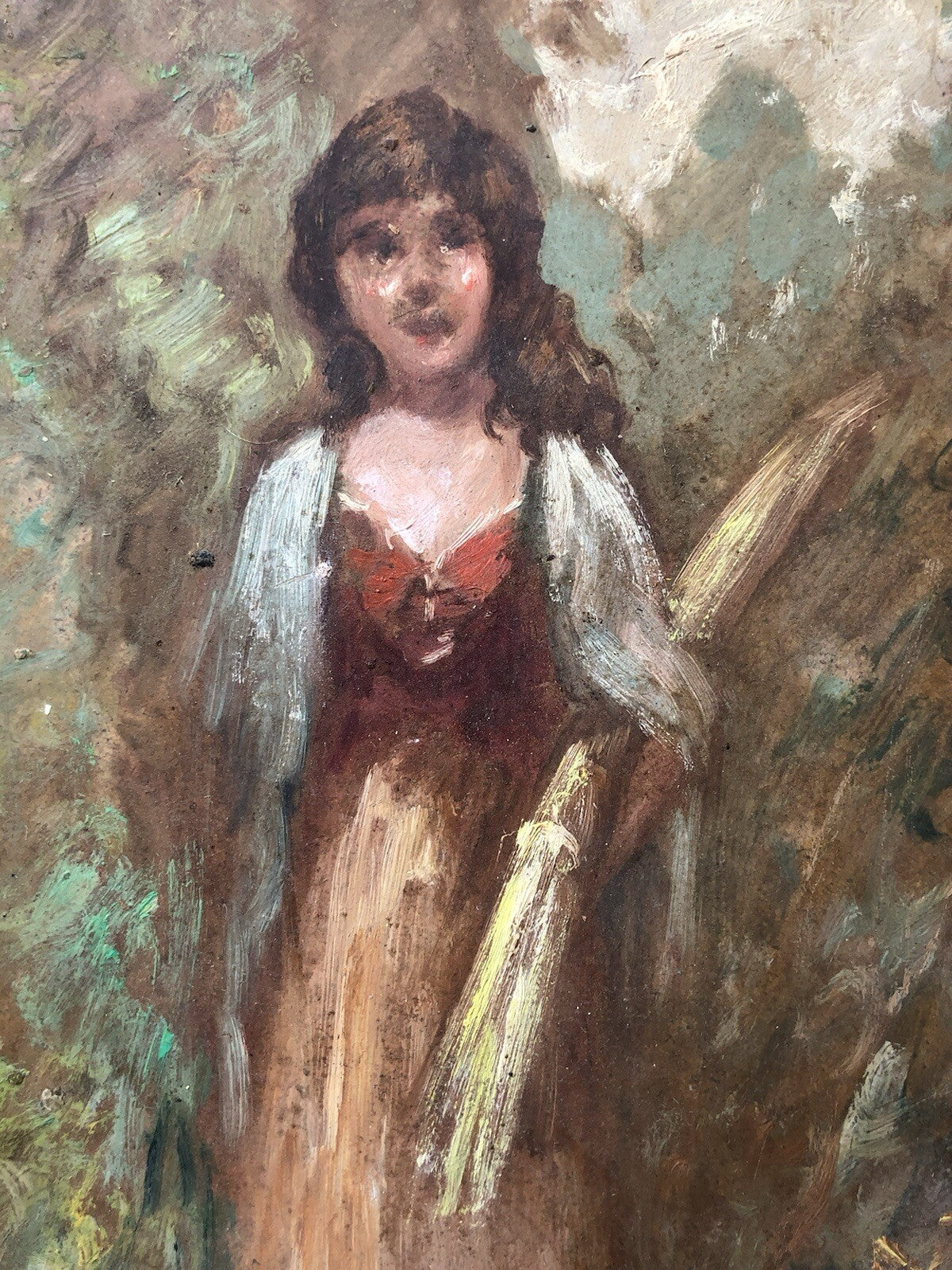 Quadro vintage -Contadina- dipinto a olio