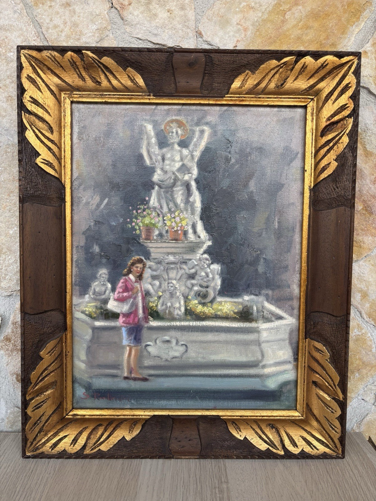 Quadro -Fontana- Salvatore Rodriquez dipinto a olio su tela