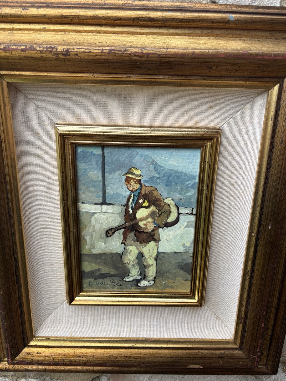 Quadro -Posteggiatore Napoletano- Aniello Eco dipinto a olio