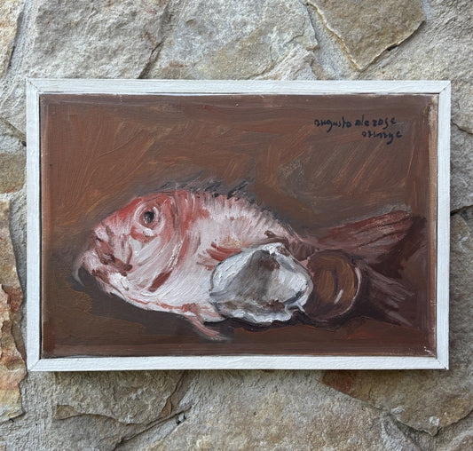 Quadro -Natura Morta- Augusto Orange De Rose dipinto a olio su tela