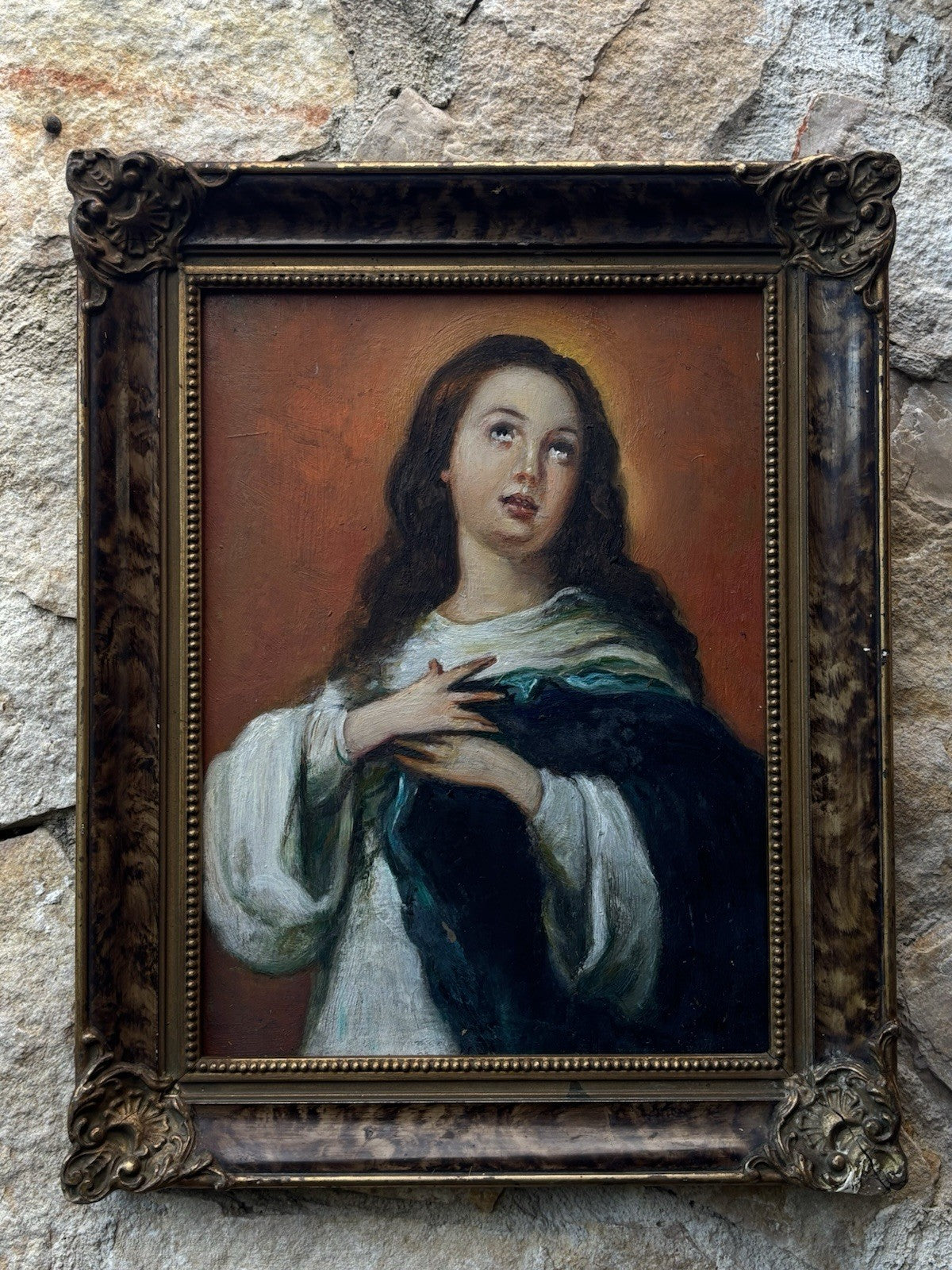 Quadro antico -Madonna- dipinto a olio su tavola