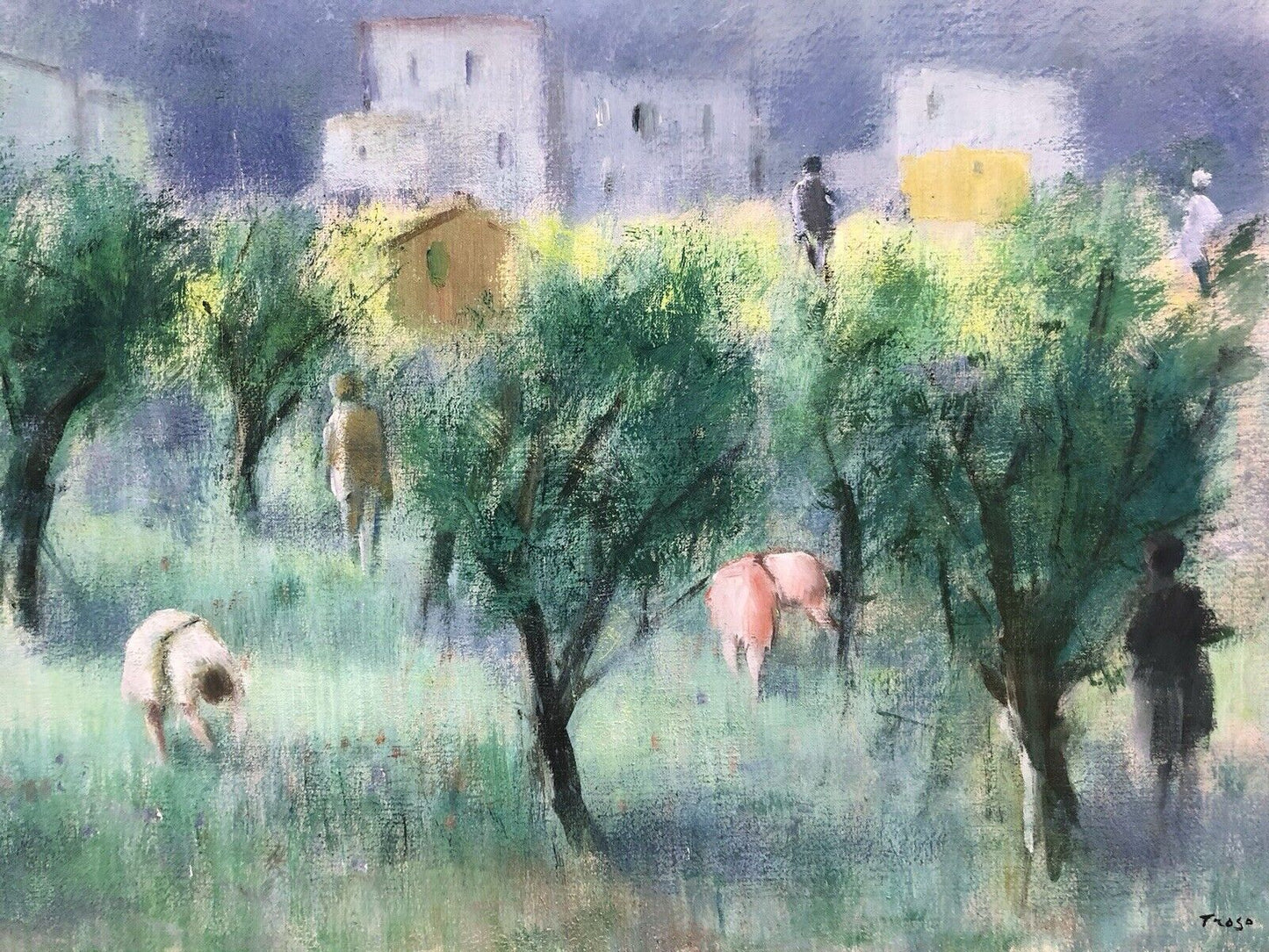 Quadro vintage -Paesaggio- dipinto a olio su tela