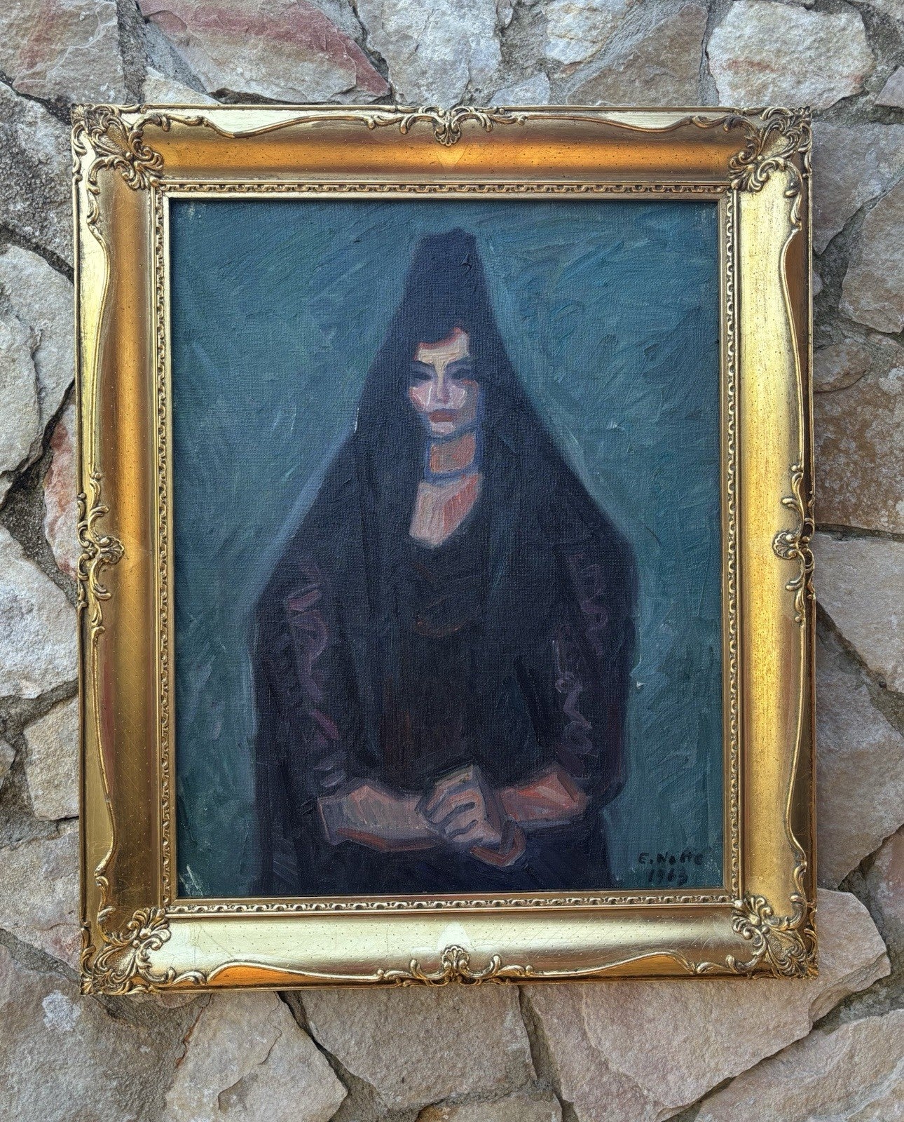 Quadro -Figura Di Donna- Emilio Notte- dipinto a olio su tela