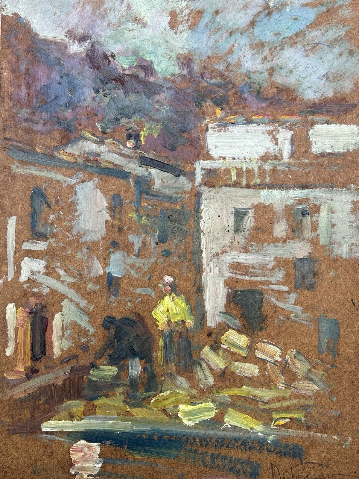 Quadro -Bozzetto- Renato Passaro- dipinto a olio