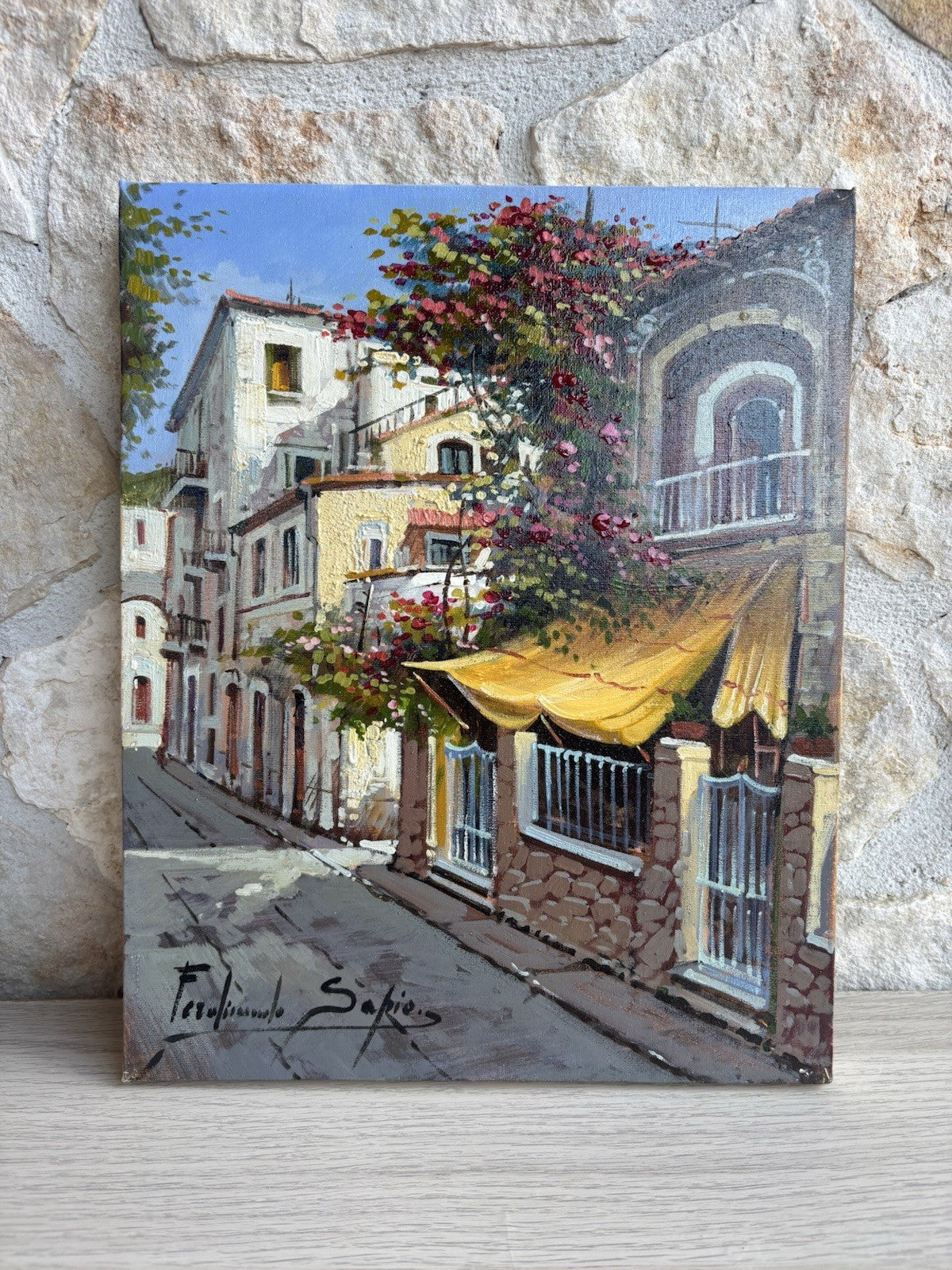 Quadro -Ischia, Lacco Ameno- Ferdinando Sapio dipinto a olio su tela
