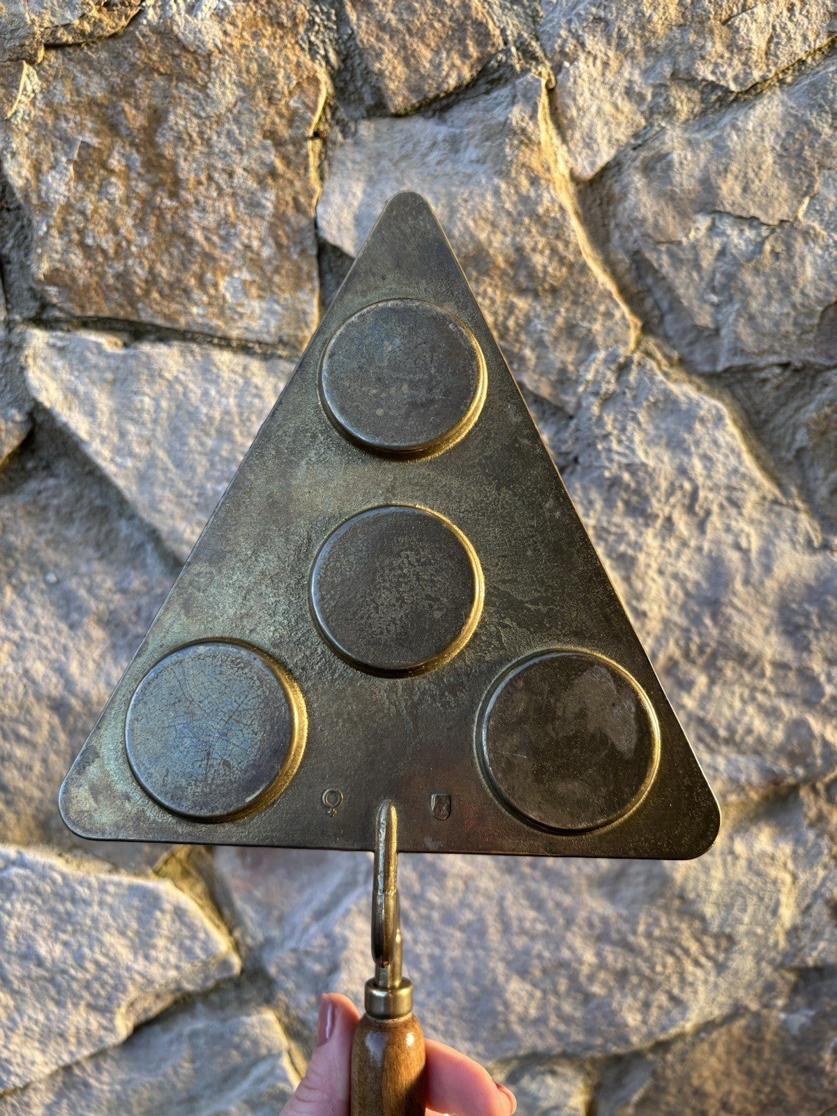 Cazzuola Massonica Vintage In Ottone E Legno