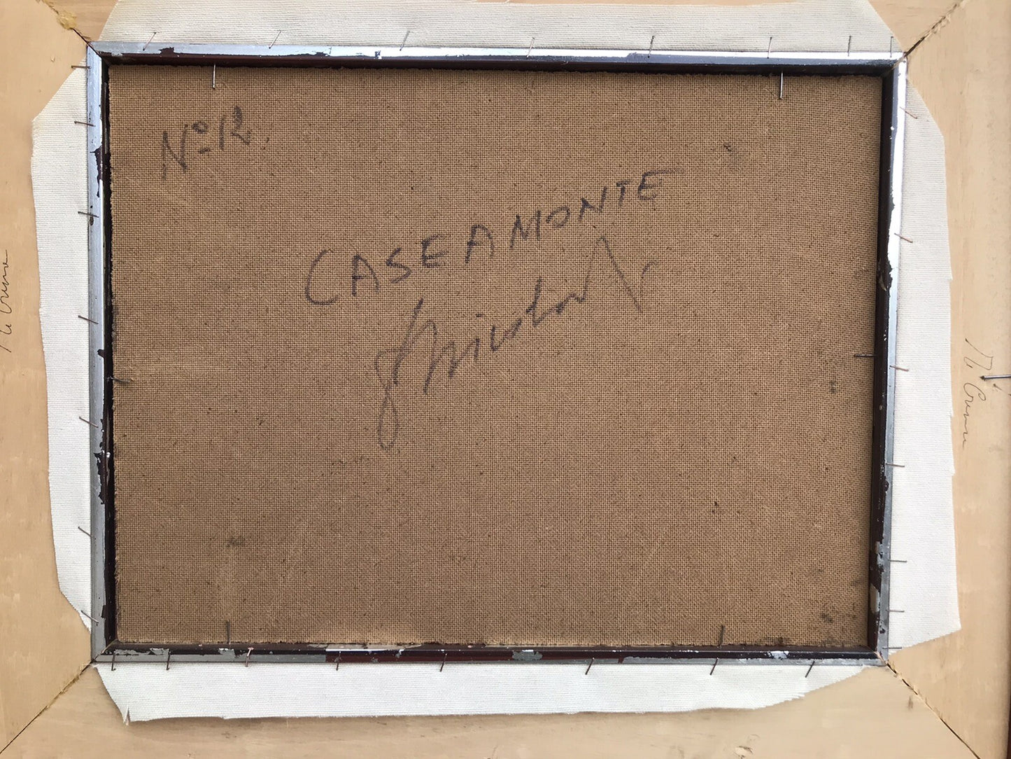 QUADRO VINTAGE - CASE A MONTE -DIPINTO A OLIO SU FAESITE