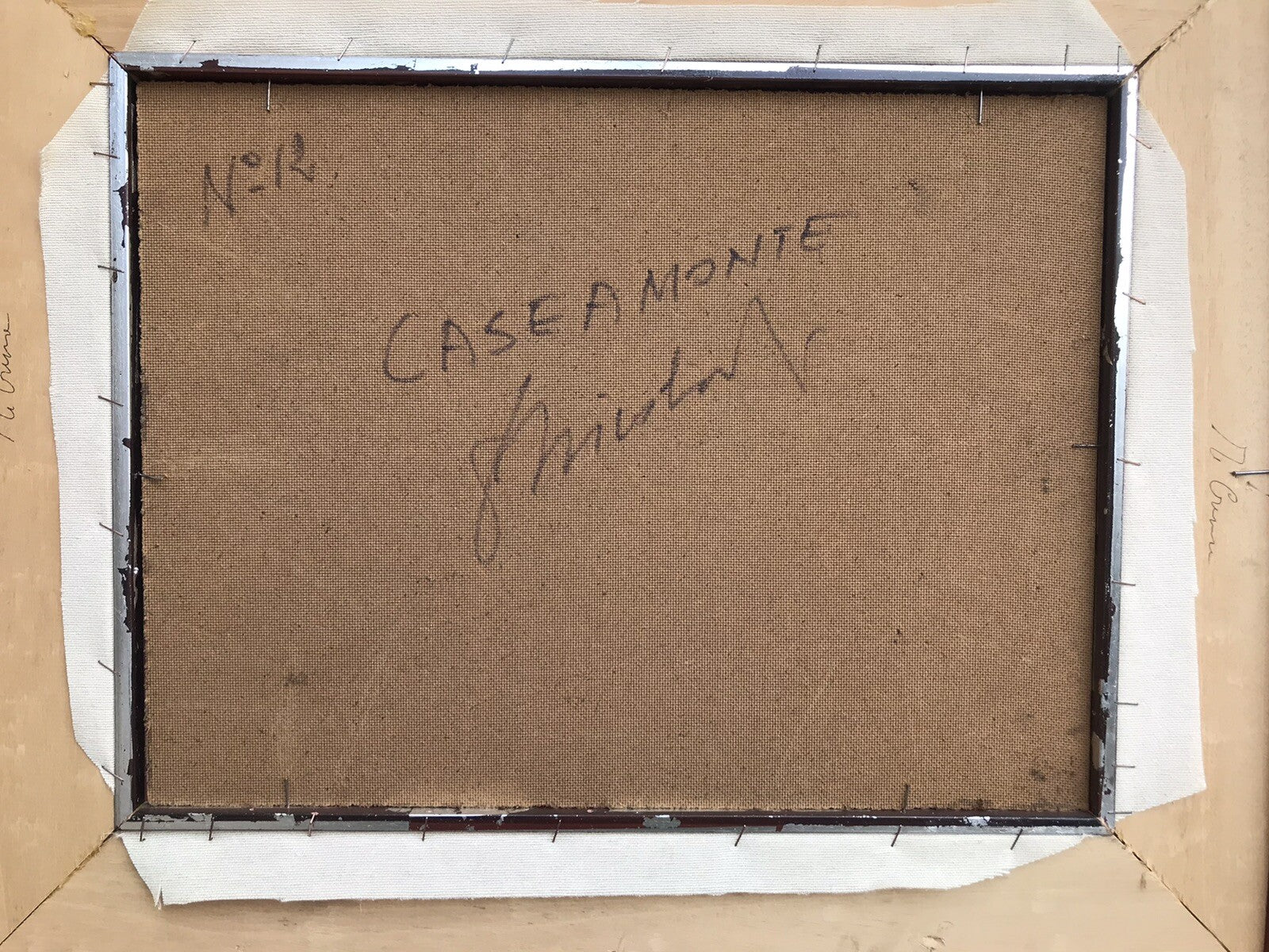 QUADRO VINTAGE - CASE A MONTE -DIPINTO A OLIO SU FAESITE