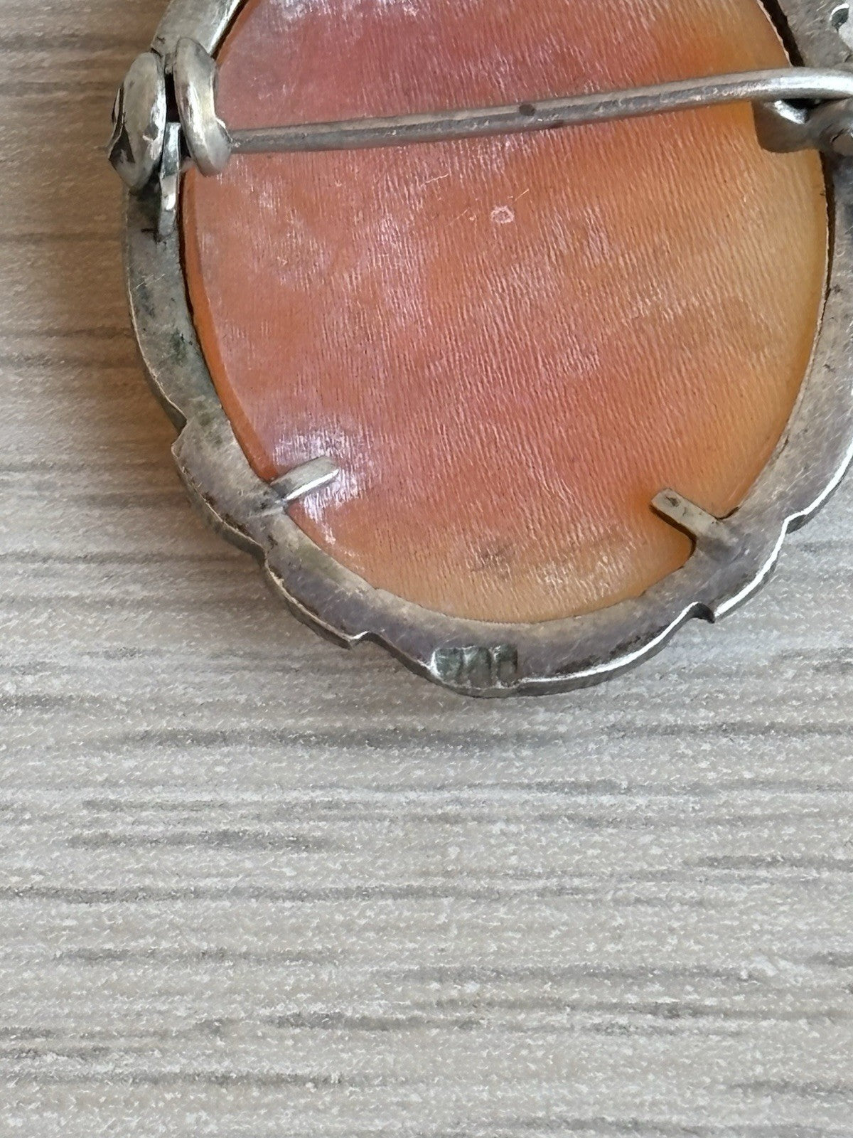 Spilla vintage ciondolo cammeo in argento 800