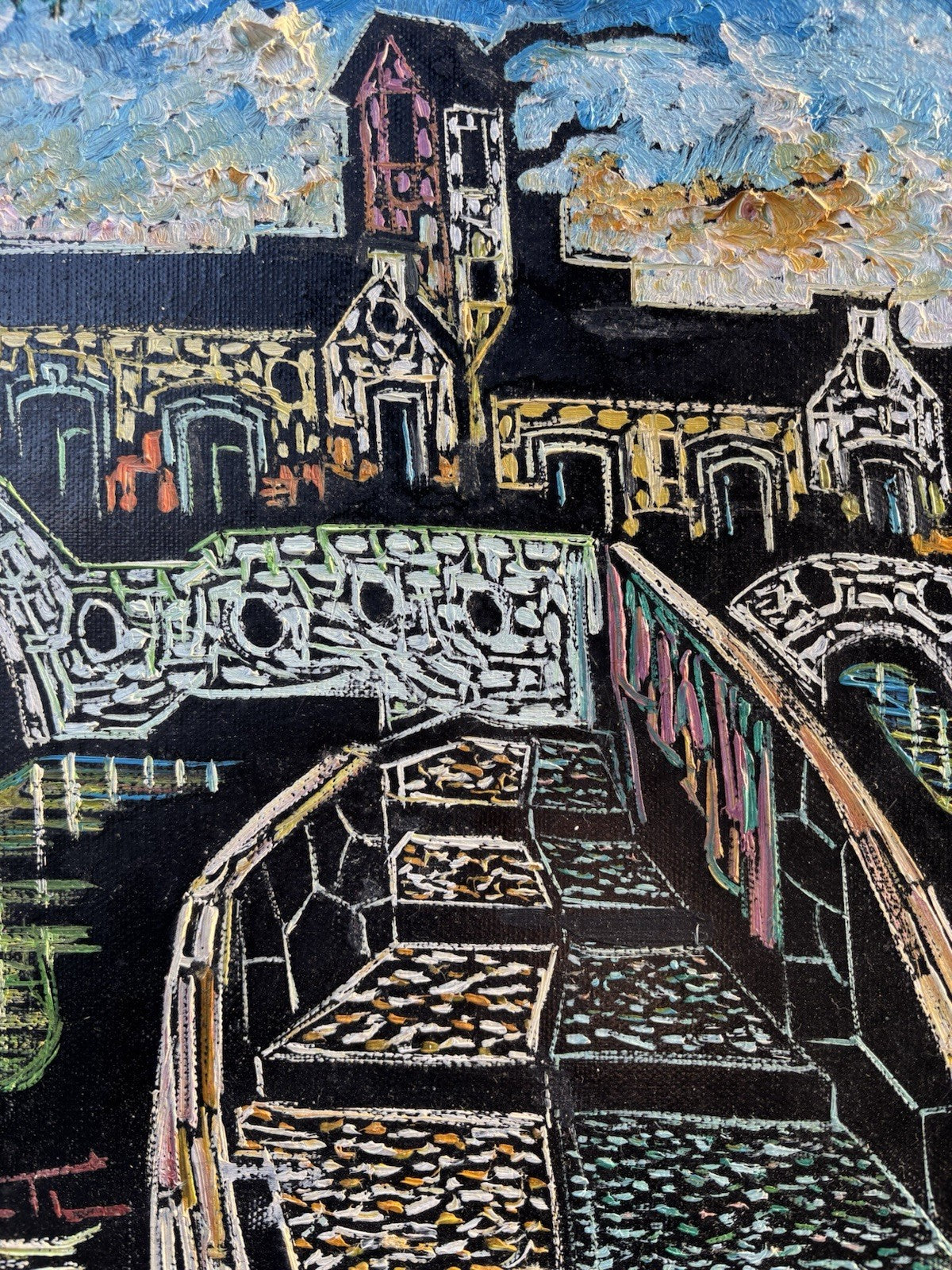 Quadro -Paesaggio- Marcello Piacentini dipinto a olio su tela