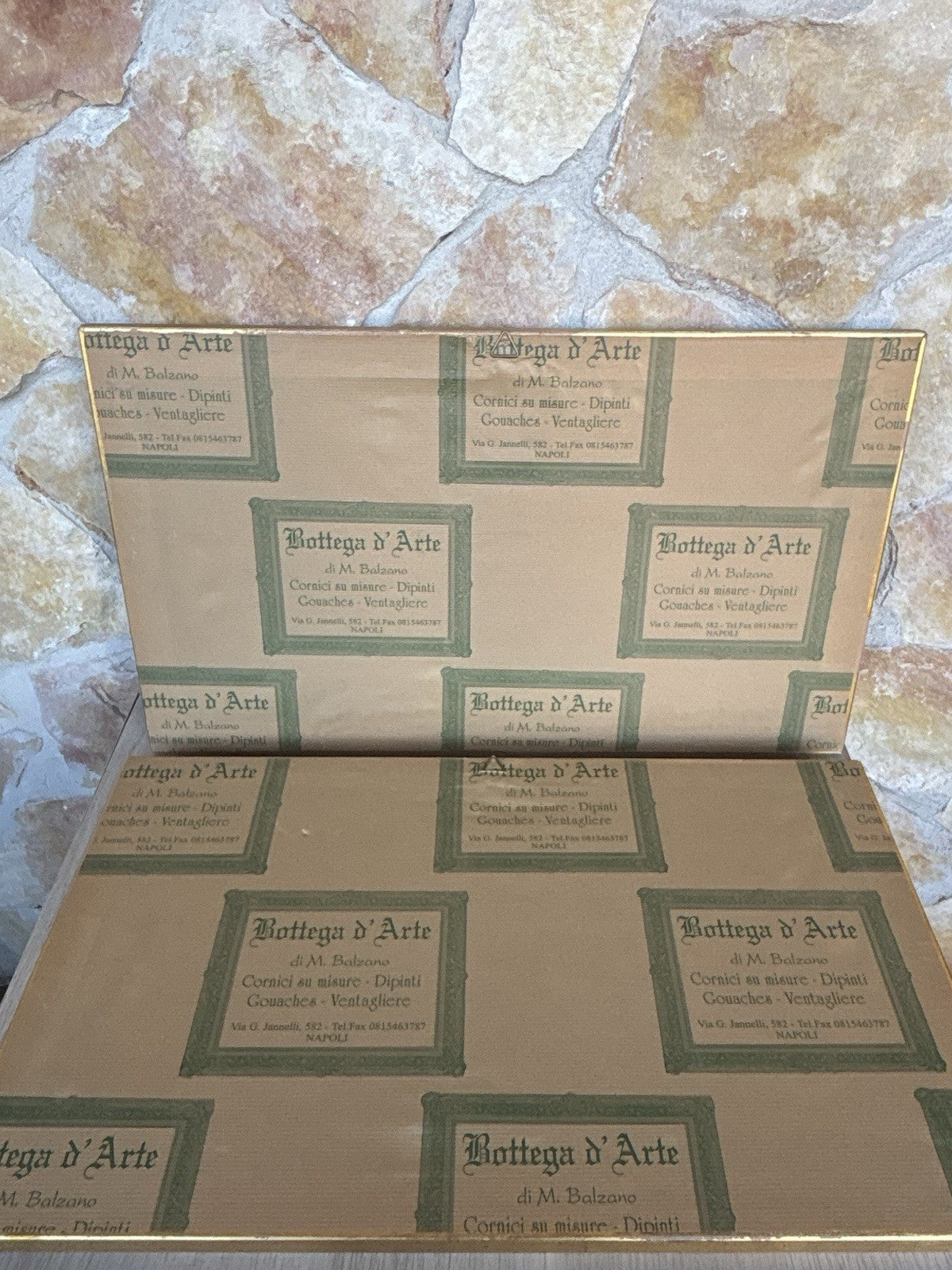 Coppia Di Quadri Vintage Gouache Dipinti -Napoli-