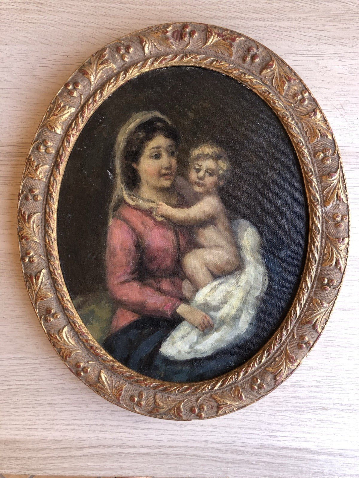 Quadro -Maternità- dipinto a olio su tela