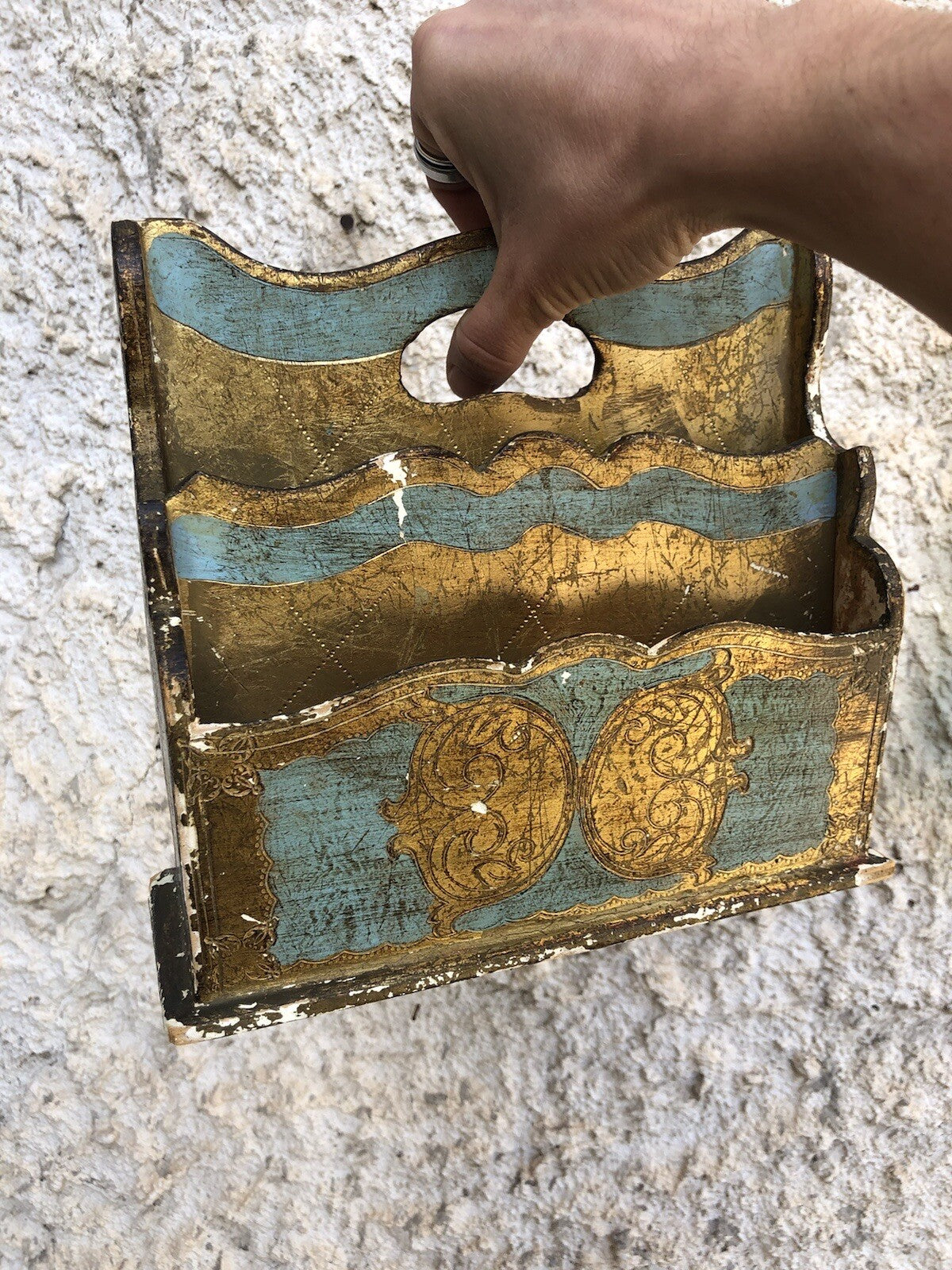 Portalettere Vintage In Legno Stile Fiorentino