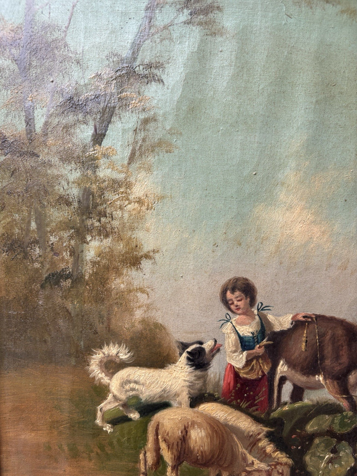 Quadro antico -Paesaggio Bucolico- dipinto a olio su tela