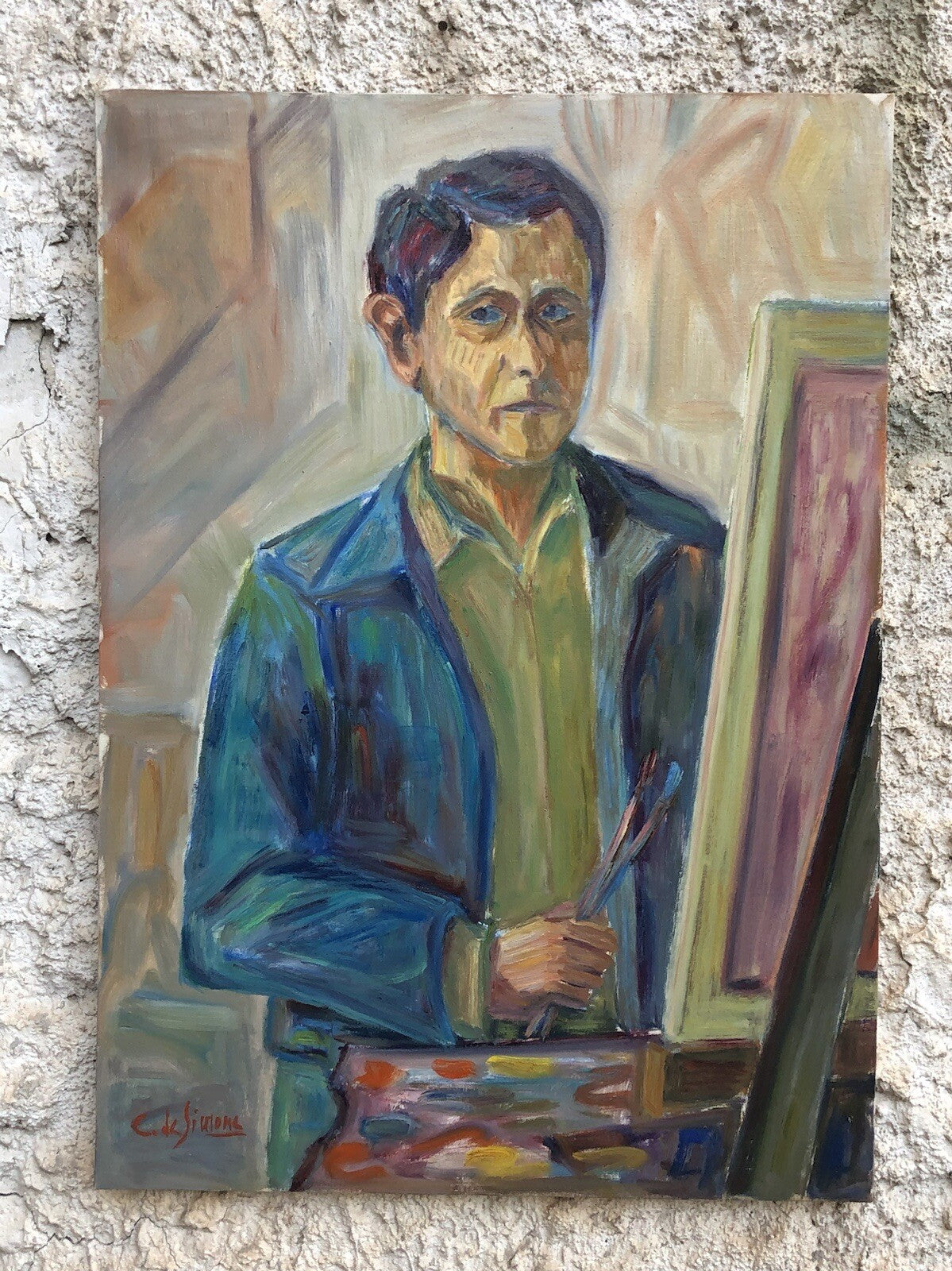 Quadro vintage -Il Pittore- dipinto a olio su tela