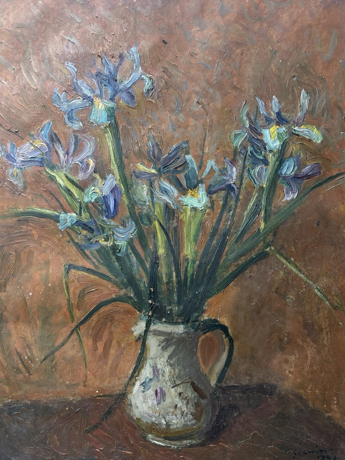 Quadro antico -Vaso Con Fiori- Manilo Giarrizzo- dipinto a olio su tela