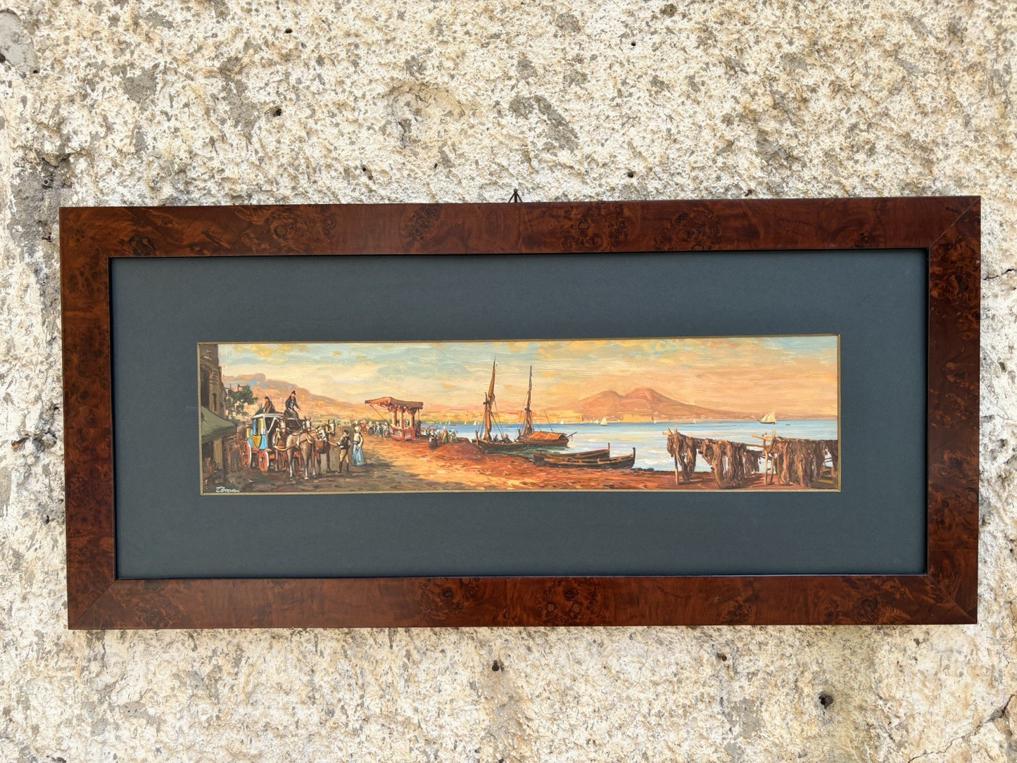 Quadro -Napoli Antica- dipinto a olio su tavola