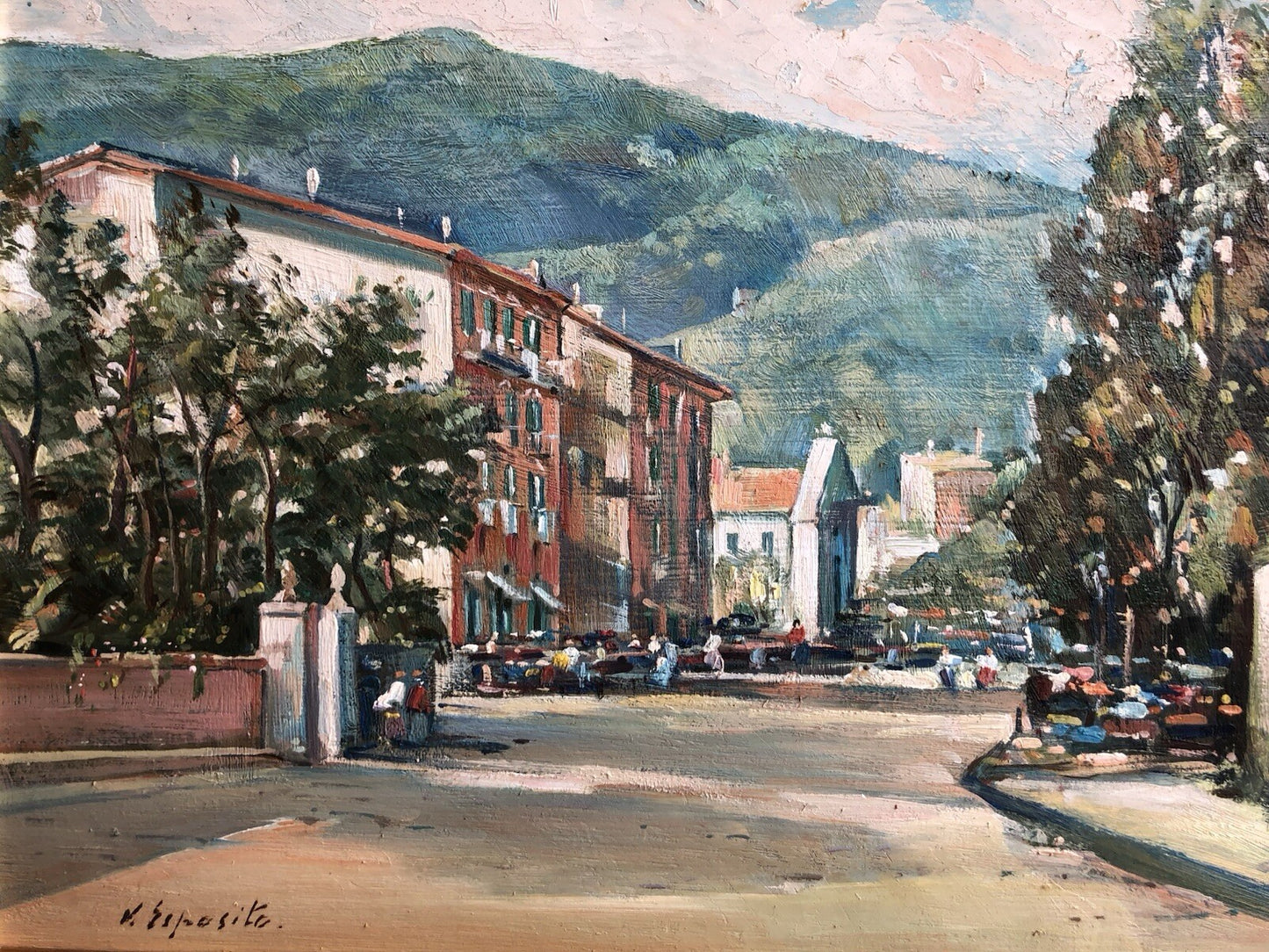 Quadro -Paesaggio Con Strada- dipinto a olio