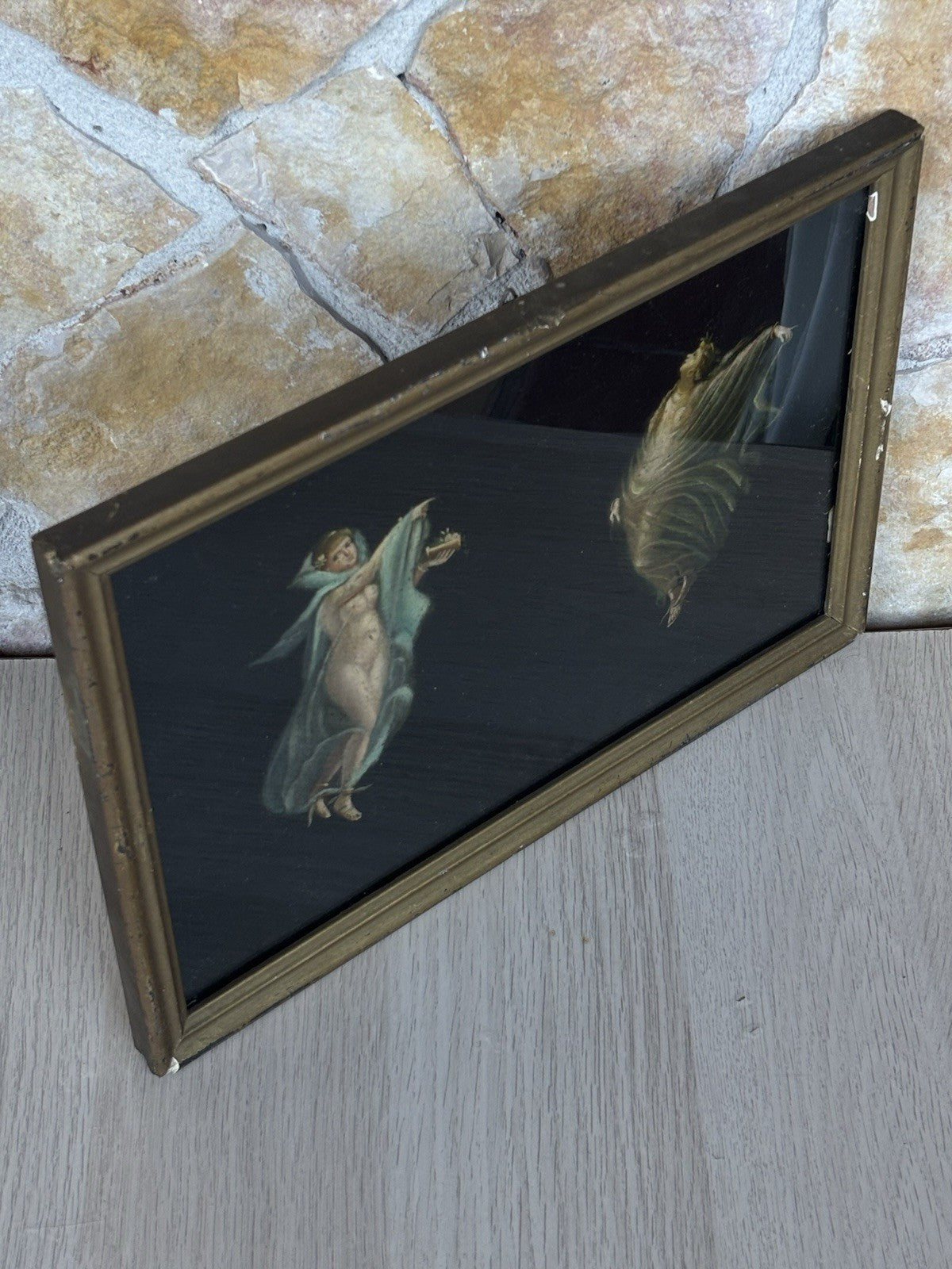 Quadro antico -Figure- stile pompeiano dipinto a olio